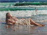 nude on the beach by Guan zeju